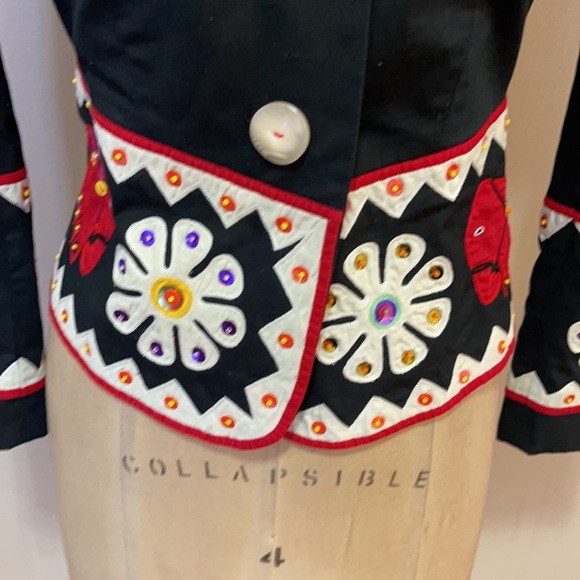 Moschino Cheap Chic Black Cotton Embroidered Blazer - Picture 4 of 17